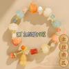Paso a Paso Loto Popular Nuevo Estilo Chino Pulsera Imitación Jade Hetian Cuadrado Azúcar Loto Pulsera de Cuentas para Mujer Regalo Avanzado para Mujeres