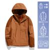 Ropa Rush de Montaña con Costuras en Color Contrastante para Mujer Tres en Uno 2024 Nuevo Otoño e Invierno Cortavientos Impermeable Traje de Montañismo para Parejas
