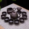 Juego de té vintage de arena morada, tetera, cuenco, taza de té, té casero, cerámica, una tetera, cuatro tazas, juego de té Kung Fu simple