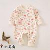Roupa de Recém-Nascido Primavera & Outono Algodão Puro Tipo a Macacão de Bebê Roupa de Bebê Borboleta com Velcro Roupa Infantil Haoyang
