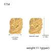 Moda Europeia e Americana Brincos Assimétricos Plissados de Aço Titânio Retro Banhados a Ouro 18K Versáteis Brincos de Aço Inoxidável de Alta Qualidade para Mulheres
