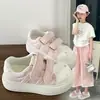 Zapatos Casuales de Lona para Niñas 2026 Lunares Velcro Gato Suela Gruesa Suela Suave Transpirable Versátil Bonito Primavera/Otoño Nuevo Lindo
