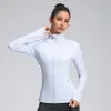 Define chaqueta de yoga para mujer, con cremallera, de manga larga, tejido cepillado, cuello alto, elástica, corte ajustado, top deportivo de yoga