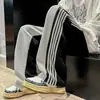 Pantalones deportivos de algodón a rayas Cleanfit para hombre, estilo americano otoñal, pantalones de moda con tres rayas, alargan las piernas, pantalones rectos holgados