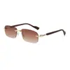 Óculos de Sol Retro Sem Aro para Homens, Estilo Old Money Elegante, Moda Transfronteiriça, Proteção UV Casual, Óculos de Sol Europeus e Americanos para Mulheres