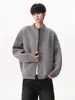 Directo de Fábrica Otoño/Invierno 2026 Grueso Patchwork Falso Dos Piezas Cardigan de Punto Suéter Exterior Casual Suelto Fresco Desaliñado para Hombre