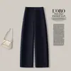 Pantalones de Pierna Ancha de Cintura Alta Personalizados Pantalones Casuales Adelgazantes para Mujer Primavera y Otoño Versátiles Holgados con Caída Pierna Recta Elegantes para el Trabajo