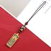 Mini 1*3 Acero de Titanio Pequeño Colgante Thangka Pasado y Presente Zakhiram Thangka Dzi Colgante Hebilla para Teléfono Móvil