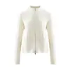 ¡La pieza perfecta para superponer! Chaqueta de algodón con patrón de cuadros de cachemira y doble cremallera, cárdigan de punto de manga larga de color liso y prenda exterior estilo chaleco
