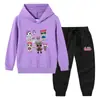 Primavera y Otoño 2023 nueva ropa infantil transfronteriza suéter con capucha para niños pantalones conjunto de dos piezas bebé algodón manga larga