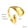 Anel de Zircônia Estilo Luxo Leve, Design de Nicho da Ins, Anel Aberto Irregular Banhado a Ouro, Anel Banhado a Ouro 18K de Aço Inoxidável