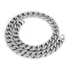 Colar Corrente Cubana Grossa 14mm Transfronteiriço Liga Diamante Completo Pulseira Masculina e Feminina Joias Estilo Hip-Hop de Rua Fábrica