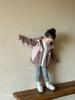 Otoño 2024 nueva ropa infantil, ropa infantil coreana, chaqueta con capucha a juego de colores para niñas, abrigo informal para jardín de infantes