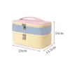 Nueva Bolsa de Cosméticos de Pana de Doble Capa, Bolsa de Almacenamiento Portátil de Gran Capacidad para Viajes, Bolsa de Almacenamiento de Cosméticos Multifuncional de PU