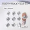 Accesorios para Uñas de Aleación con Forma de Cruz Incrustada de Diamantes Estilo Gótico Brillante, Decoraciones para Uñas Cuadradas con Diamantes y Anclas, Más Vendidos Transfronterizos