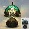Nueva Lámpara de Mesa Tiffany Estilo Retro Americano Sala de Estar Estudio Lámparas Artesanales de Vidrio de Colores Pantalla de Lámpara Lámpara de Mesa Americana