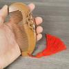 Peine Antiguo de Madera de Durazno para Uso en Casa, Antiestático, Dientes Finos, Madera Maciza Tallada, Engrosado, para Mujeres con Cabello Largo, Artesanía de Madera Regalo al por Mayor