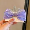 Acessório de Cabelo Coroa de Estrela Tridimensional Princesa para Crianças, Presilha de Cabelo Laço Perolado de Camada Dupla, Grampo de Cabelo Elegante para Meninas