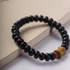 Pulsera de Ábaco de Ébano de un Solo Círculo Pulseras Artesanales de Caña de Bambú DIY Pulsera Unisex Nuevo Estilo Chino de Moda