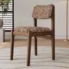 Silla de Comedor de Madera Maciza Hogar Nórdico Moderno Simple Respaldo Acolchado Taburete de Mesa de Comedor Restaurante Lujo Ligero Tela Silla de Mesa de Comedor