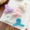 Pinza para el Cabello de Felpa de Lana de Colores Coreana, Pasador Dulce y Lindo para Peinados Recogidos en la Parte Trasera de la Cabeza, Accesorio para el Cabello de Pinza de Tiburón para Mujeres