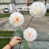 Flor de simulação para casamento fabricantes de comércio exterior 3 crisântemo ping pong criptografado bola de cebola branca crisântemo decoração de casamento flor artificial atacado