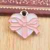 Dia dos Namorados Série Rosa Liga de Metal com Gotejamento de Óleo Pequeno Pingente Acessórios para Joias DIY Pulseira Colar Brincos Pingente Atacado