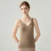 Súper Suave~Top Base de Punto de Cachemira para Mujer, Color Sólido, Cuello en V, Chaleco Camisola de Punto sin Mangas, Top Versátil Adelgazante