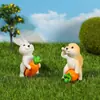 Novo Coelho Rabanete Micro Paisagem Bonsai Suculentos Mini Enfeites Animais Fofos Pequenos Enfeites Decorações