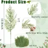 Decoración Navideña Transfronteriza Flores Guirnalda DIY Manualidades Ramas de Pino Artificiales Plantas Verdes Falsas Selecciones de Hojas de Pino
