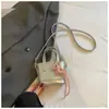 Bolso Tejido Simple Estilo Coreano, Monedero Lindo, Bolso de Mano Cesta de Color Sólido para Niños, Mochila Cruzada de Hombro para Niña