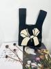 Nova bolsa de tecido voador bolsa de malha feminina saco de balde de lã japonês e coreano estilo All-match Hand-carried Casual Tote Bag Lunch Bag