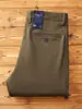 Pantalones de hombre de algodón peinado de sarga cepillada, gruesos y cálidos para otoño/invierno, de alta gama, ligeros y lujosos, corte recto, holgado, estilo business casual