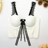 Renda Renda Camisole Interna Vestindo Exterior Vestindo Espinha de Peixe Espartilho Curto Senhora Fresh Bow Top