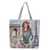 Bolsa de Lienzo para Transmisión en Vivo de Celebridad de Internet, Bolso de Hombro Simple Bordado de Moda, Bolso Tote Grande de Capacidad para Salidas de Mamá