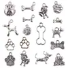 Aleación de Zinc Transfronteriza Plata Antigua Hueco Serie Hueso de Perro Pequeño Colgante Accesorios para Joyería DIY Colgante de Collar