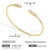 Pulsera de Estilo Europeo y Americano Wanxing para Mujer, Acero Inoxidable Dorado de 18K con Circonita y Pedrería, Moda Transfronteriza Ol Personalidad Ins Pulsera