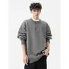 Suéter para Hombre de Otoño Invierno con Cuello Henley Americano Suéter para Hombre Estilo Perezoso Casual Retro Americano Tejido Suéter Liso para Hombre Cruzado