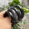 Pulsera de Cuarcita Natural Jade Negro Gris Negro Pulsera Ancha Pollo Negro Tinta Negra Azul y Blanco Pulsera Versátil de la Fortuna