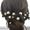 Tocado Nupcial 2022 18 Horquillas de Perlas Accesorios para el Cabello Maquillaje Retro Europeo y Americano Disco Flor con Cuentas Accesorios Horquillas en Forma de U