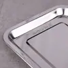 Plato Cuadrado de Acero Inoxidable al por Mayor Acero Inoxidable 304 Plato para Arroz Bandeja Rectangular Plato para Barbacoa Plato de Acero Inoxidable