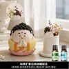 Pedra difusora de aroma de Buda versão Q, óleo essencial para quarto, uso doméstico criativo, fragrância premium duradoura, ornamento de mesa de cristal com flor seca