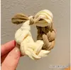 Versión coreana de banda para el cabello trenzada de color grueso y elástico con lazo de dopamina, cabello duradero que no daña la cuerda para la cabeza femenina de alto valor de color