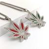 Moda europeia e americana colar folha de bordo hip hop feminino rock suéter colar folha de bordo moda transfronteiriça Diamond folha verde acessórios