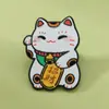 Broche de Gato da Sorte Desenho Animado Anime Acessório de Roupa Broche Pin de Combinação para Camisa de Estudante