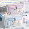 Estojo Grande Capacidade Estilo Coreano Original de Designer Alto Valor de Cor para Menina Design com Cordão Multicamadas Estojo de Papelaria de Nicho Estojo para Lápis