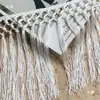 Adorno de Encaje de Borla Tejido a Mano con Doble Hilo Encriptado para Disfraces de Baile Latino, Tejido de Flecos para Dobladillo Extendido de Falda