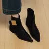 Botas de Cano Curto Femininas Bico Fino Mais Vendidas Chegada Nova Inverno 2026 Super Bonitas Fivela de Metal Salto Bloco Versátil Temperamento Moda Botas Femininas