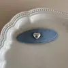 Coreia do Sul Porta Leste Oni Estilo Denim Azul Amor Brilho Diamante Presilha de Cabelo Pingente Franja Presilha Lateral Cabelo Quebrado Acessório de Cabeça