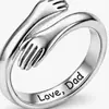 2025 Nuevo Anillo de Pareja Abrazo de Amor Presión de Aceite Siempre Contigo